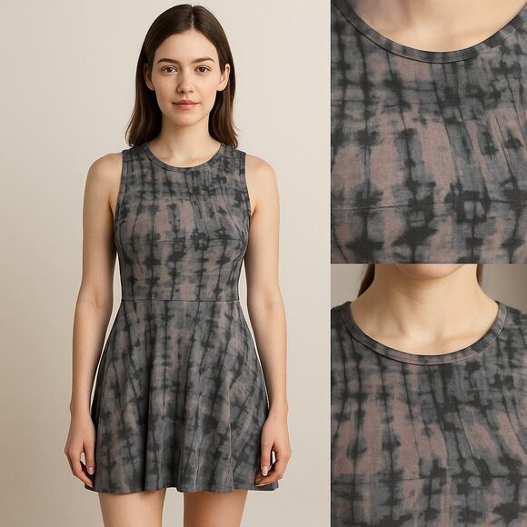 Vans Blue Tie Dye Skater Dress Small Fit Flare Festival Indie Surf Grunge Retro - Picture 2 of 10